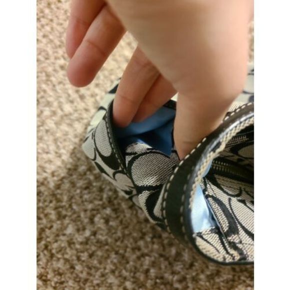 💸SOLD EUC Coach Signature Black Gray Handbag Purse & Matching Wallet - Picture 9 of 16